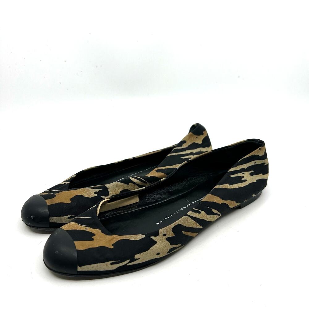 Giuseppe Zanotti Animal Print Round Toe Ballet Flats Women's 7 US